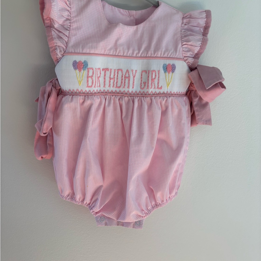 Stitchy Fix Pink Birthday Girl Romper